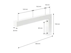 ML-Design 2Er Set Wandkonsole Winkel L-Form für Waschtisch 350x150 mm Weiß Stahl