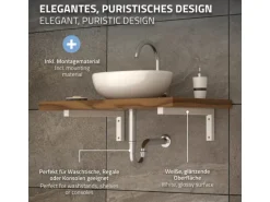 ML-Design 2Er Set Wandkonsole Winkel L-Form für Waschtisch 350x150 mm Weiß Stahl