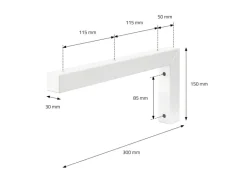 ML-Design 2Er Set Wandkonsole Winkel L-Form für Waschtisch 300x150 mm Weiß Stahl