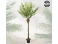 ML-Design Künstliche Palme 150 cm Groß Tropische Kunstpalme im Topf