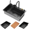 ML-Design Multifunktionale Spülbecken Edelstahl 75x46 cm Anthrazit Rechteckig