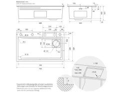 ML-Design Multifunktionale Spülbecken Edelstahl 75x46 cm Anthrazit Rechteckig