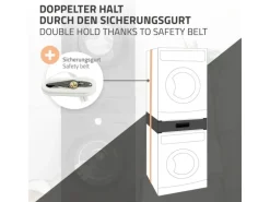 ML-Design Verbindungsrahmen für Waschmaschine mit Ausziehbarer Schublade Stahl
