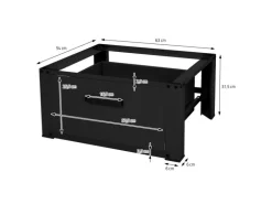 ML-Design Waschmaschinen Untergestell mit Schublade 63x54cm Stahl Schwarz 150kg