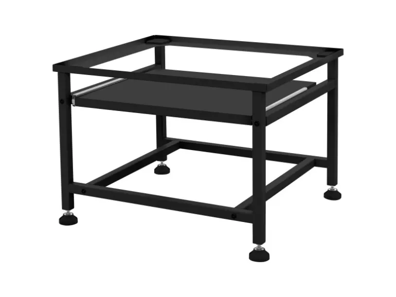 ML-Design Waschmaschinen Untergestell mit Ausziehbarer Ablage Schwarz aus Stahl