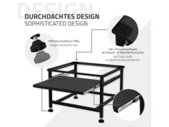 ML-Design Waschmaschinen Untergestell mit Ausziehbarer Ablage Schwarz aus Stahl