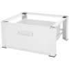 ML-Design Waschmaschinen Untergestell mit Schublade 63x54cm Stahl Weiß bis 150kg