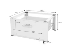 ML-Design Waschmaschinen Untergestell mit Schublade 63x54cm Stahl Weiß bis 150kg