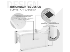 ML-Design Waschmaschinen Untergestell mit Schublade 63x54cm Stahl Weiß bis 150kg