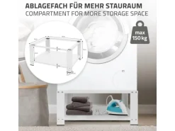 ML-Design Waschmaschinen Untergestell mit Ablage 63x54 cm Stahl Weiß bis 150kg