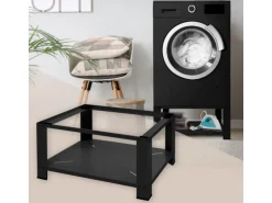 ML-Design Waschmaschinen Untergestell mit Ablage 63x54cm Stahl Schwarz bis 150kg