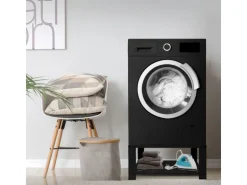 ML-Design Waschmaschinen Untergestell mit Ablage 63x54cm Stahl Schwarz bis 150kg