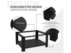ML-Design Waschmaschinen Untergestell mit Ablage 63x54cm Stahl Schwarz bis 150kg