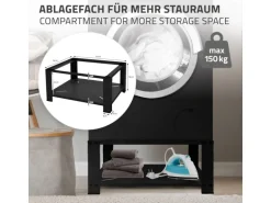 ML-Design Waschmaschinen Untergestell mit Ablage 63x54cm Stahl Schwarz bis 150kg