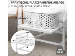 ML-Design Waschmaschinen-Untergestell Ausziehbarer Ablage Weiß 62,5x53,5x45 cm