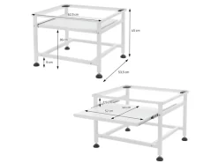 ML-Design Waschmaschinen-Untergestell Ausziehbarer Ablage Weiß 62,5x53,5x45 cm