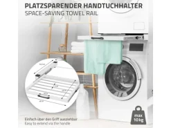 ML-Design Zwischenbaurahmen mit Wäscheleine 60,5x54,5cm Weiß für Waschmaschine