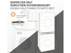 ML-Design Zwischenbaurahmen mit Wäscheleine 60,5x54,5cm Weiß für Waschmaschine