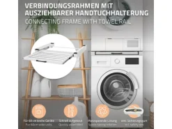 ML-Design Zwischenbaurahmen mit Wäscheleine 60,5x54,5cm Weiß für Waschmaschine