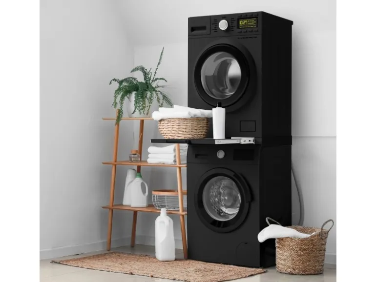 ML-Design Zwischenbaurahmen mit Ausziehplatte aus Stahl 60x60 cm Schwarz