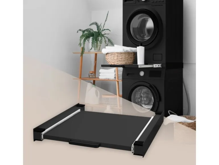 ML-Design Zwischenbaurahmen mit Ausziehplatte aus Stahl 60x60 cm Schwarz