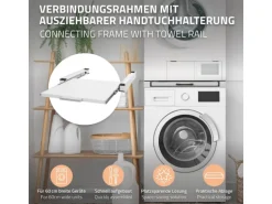 ML-Design Zwischenbaurahmen mit Ausziehplatte 60x60 cm Weiß für Waschmaschine