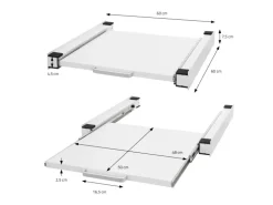 ML-Design Zwischenbaurahmen mit Ausziehplatte 60x60 cm Weiß für Waschmaschine