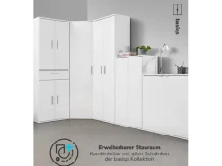 mokebo Besenschrank in Weiß Der Lange Haushaltsschrank Putzschrank oder Mehrzweckschrank