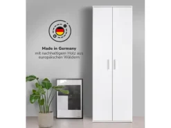 mokebo Besenschrank in Weiß Der Lange Haushaltsschrank Putzschrank oder Mehrzweckschrank