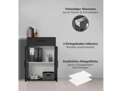 mokebo Midischrank in Anthrazit Der Praktische Mehrzweckschrank oder Aufbewahrungsschrank
