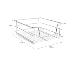 Monstershop 3 x Ausziehbare Küchenschublade  Für 40cm Breite Schränke