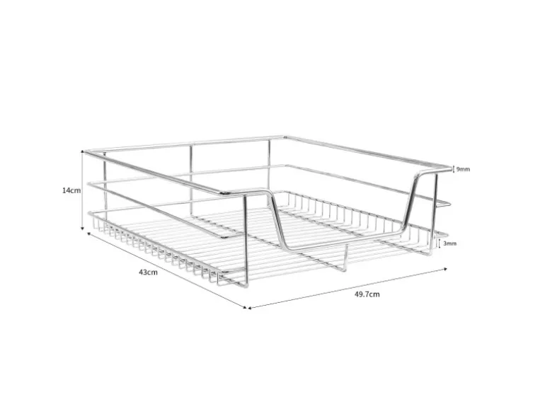 Monstershop 4 x Teleskopschublade Ausziehbare Küchenschublade (60cm)