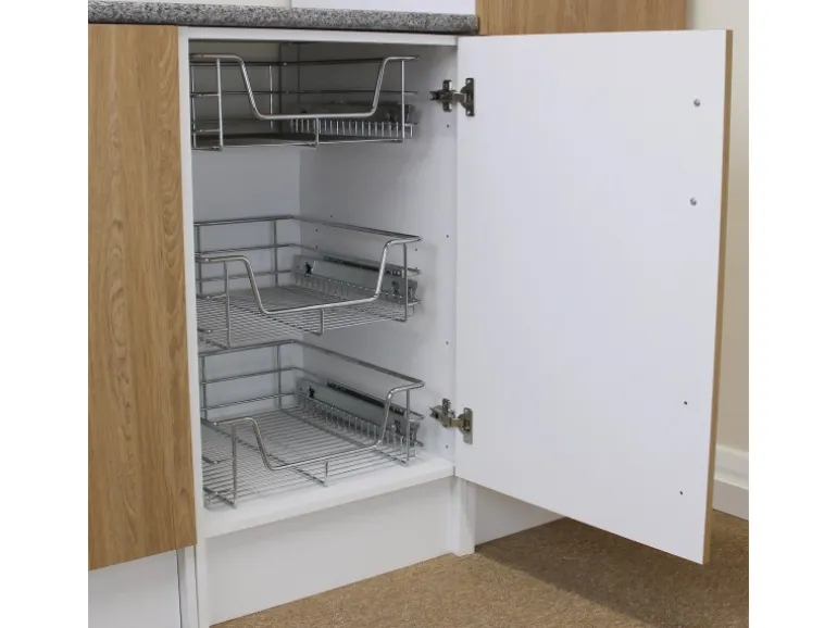 Monstershop 4 x Teleskopschublade Ausziehbare Küchenschublade (60cm)