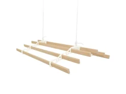 Monstershop 1.5m Elfenbeinfarbener 6-Latten-Wäscheständer mit Deckenrollen