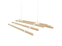 Monstershop 1.4m Elfenbeinfarbener 6-Latten-Wäscheständer mit Deckenrollen