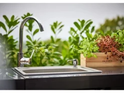 MyOutdoorKitchen Modul mit Spülbecken und Aufbewahrungsschrank Black Collection