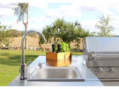 MyOutdoorKitchen Modul mit Spülbecken und Aufbewahrungsschrank Stainless Collection