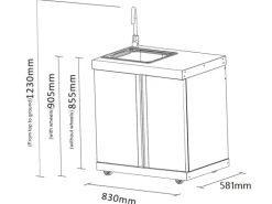 MyOutdoorKitchen Modul mit Spülbecken und Aufbewahrungsschrank Stainless Collection