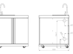 MyOutdoorKitchen Modul mit Spülbecken und Aufbewahrungsschrank Stainless Collection