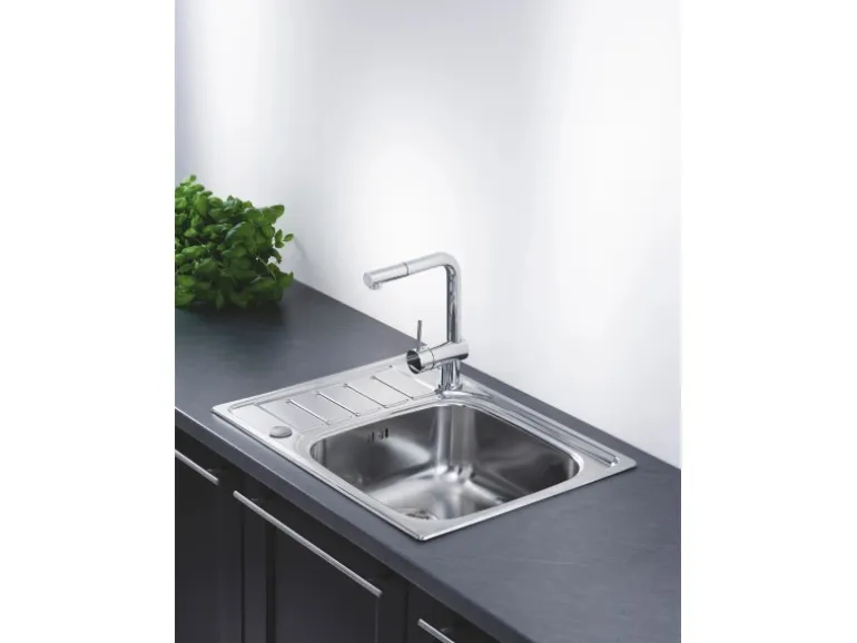 OBI Einbauspüle Quadra Single 65 Edelstahl eckig