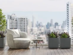 Ondis24 Pflanzkübel 40 Caro Rollen 100 Prozent Anthrazit Blumentopf Pflanzgefäß