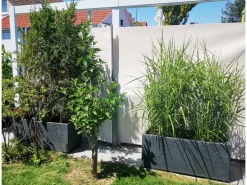 Ondis24 Pflanzkübel Vulkan 100 Blumentopf Doppelwandig Anthrazit Blumentopf Pflanzgefäß