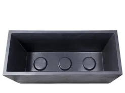 Ondis24 Pflanzkübel Vulkan 100 Blumentopf Doppelwandig Anthrazit Blumentopf Pflanzgefäß