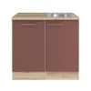 OPTIFIT Bari407 Küchen-Spülenschrank-Set Rostrot