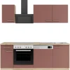 OPTIFIT Bari407 Küchenzeile 210 cm ohne E-Geräte Rostrot