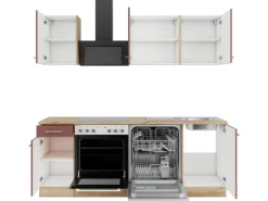 OPTIFIT Bari407 Küchenzeile 210 cm ohne E-Geräte Rostrot