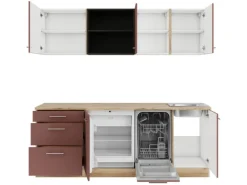 OPTIFIT Bari407 Küchenzeile 210 cm ohne E-Geräte Rostrot