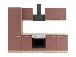 OPTIFIT Bari407 Küchenzeile 270 cm ohne E-Geräte Rostrot