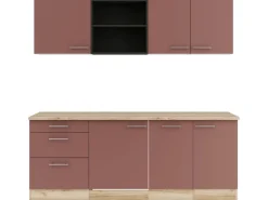 OPTIFIT Bari407 Küchenzeile 210 cm Rostrot