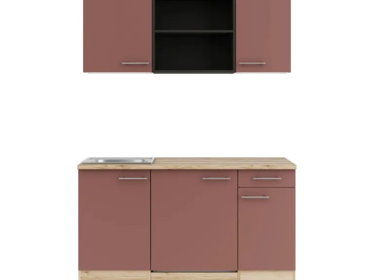 OPTIFIT Bari407 Miniküche 150 cm Rostrot